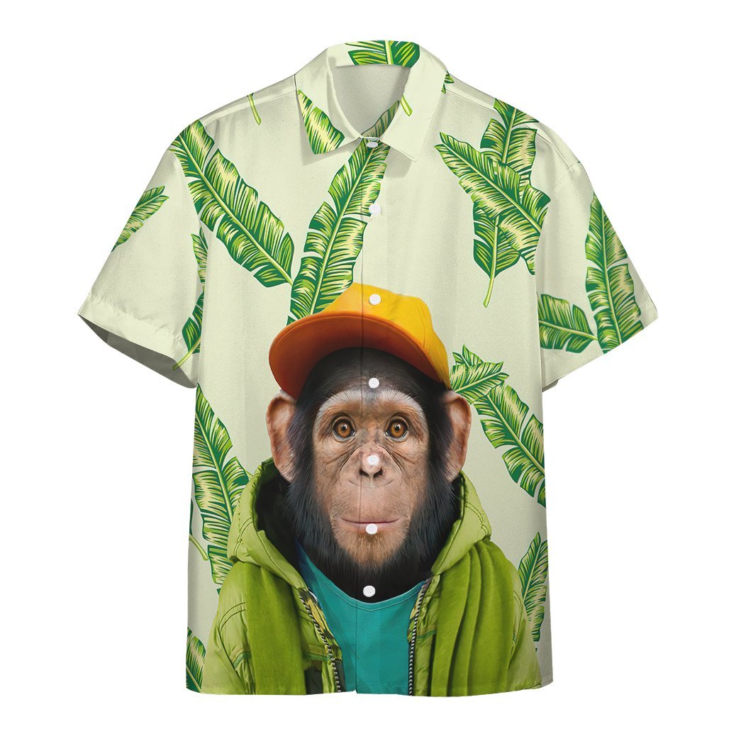  3D Hawaiian Common Chimpanzee Custom Short Sleeve Shirt