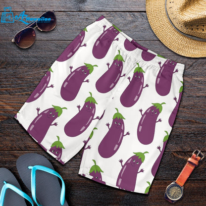 Eggplant Pattern Print Design 01 Men Shorts