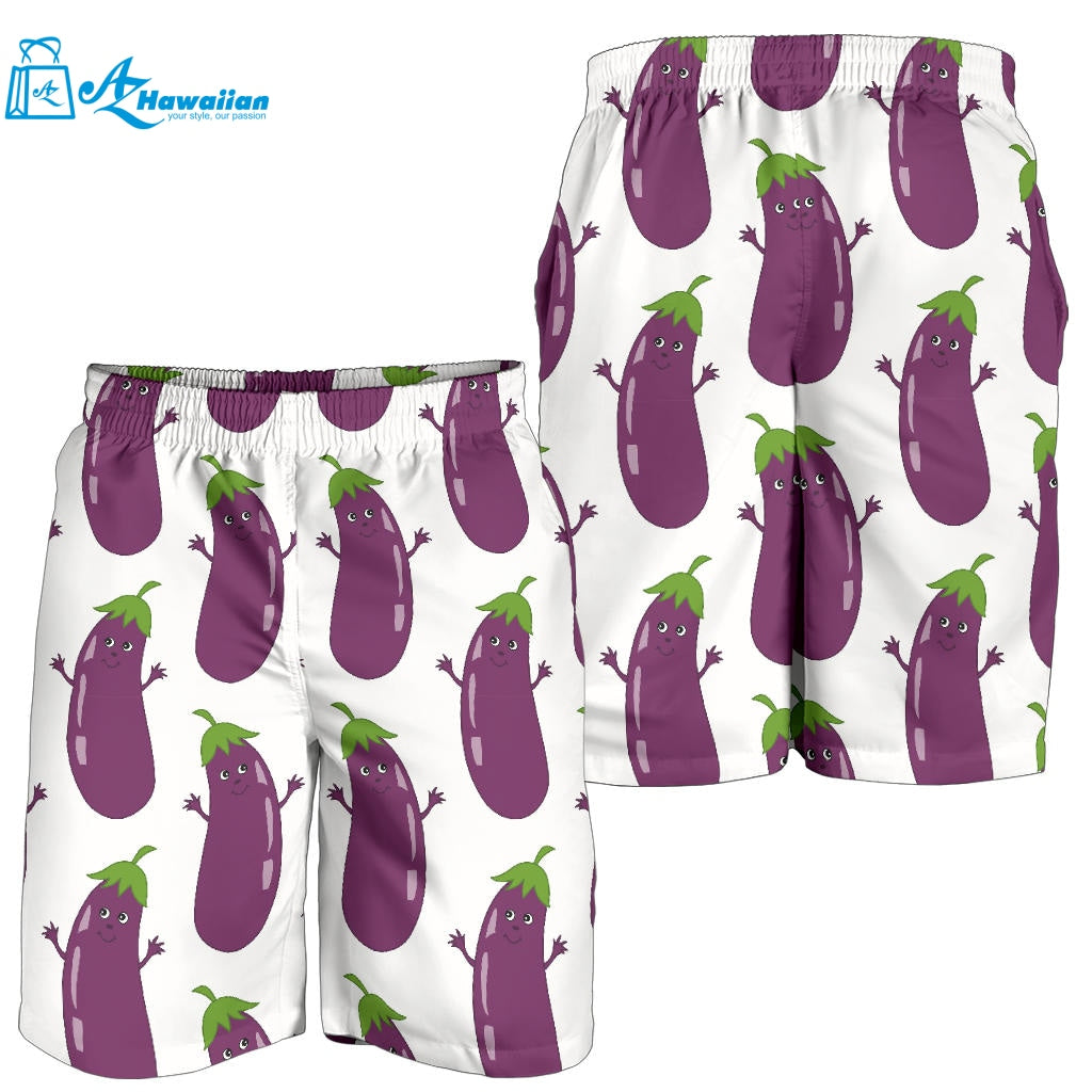 Eggplant Pattern Print Design 01 Men Shorts