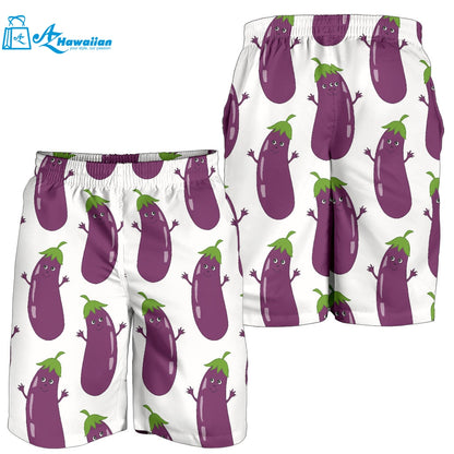 Eggplant Pattern Print Design 01 Men Shorts