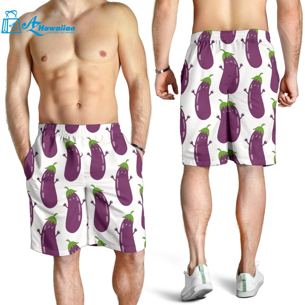 Eggplant Pattern Print Design 01 Men Shorts