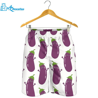 Eggplant Pattern Print Design 01 Men Shorts