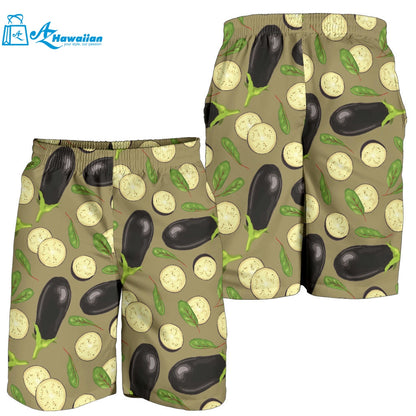 Eggplant Pattern Print Design 02 Men Shorts