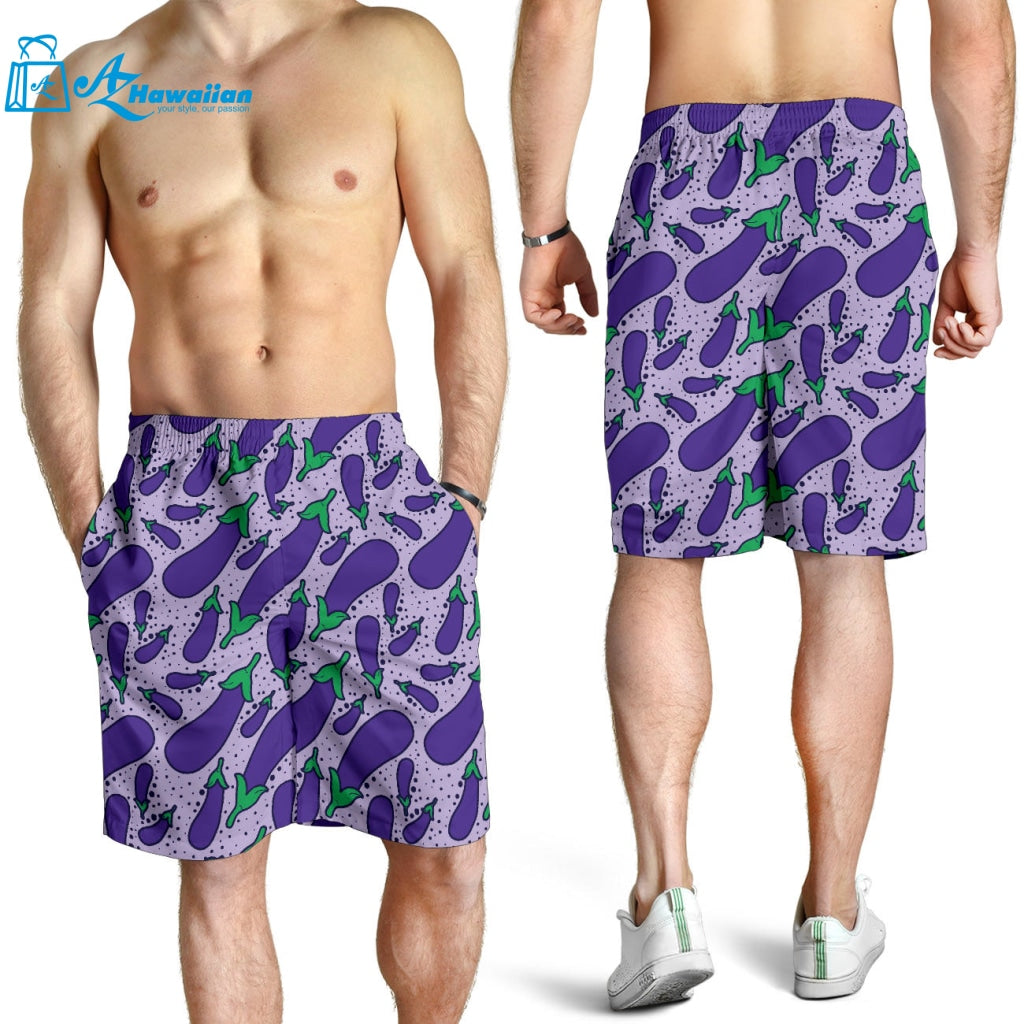 Eggplant Pattern Print Design 03 Men Shorts