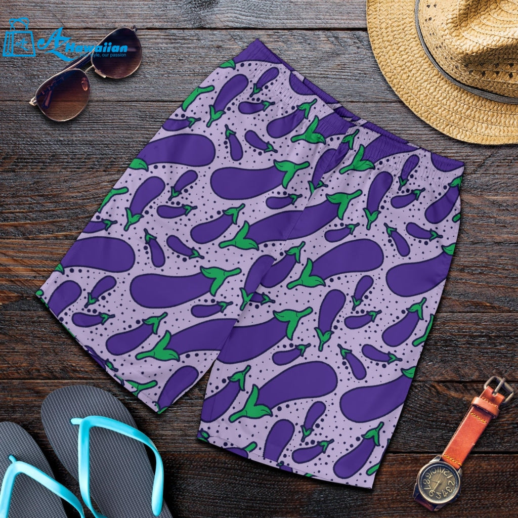 Eggplant Pattern Print Design 03 Men Shorts