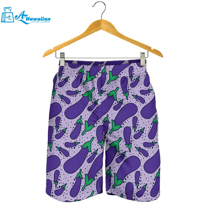 Eggplant Pattern Print Design 03 Men Shorts