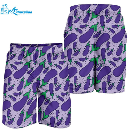 Eggplant Pattern Print Design 03 Men Shorts