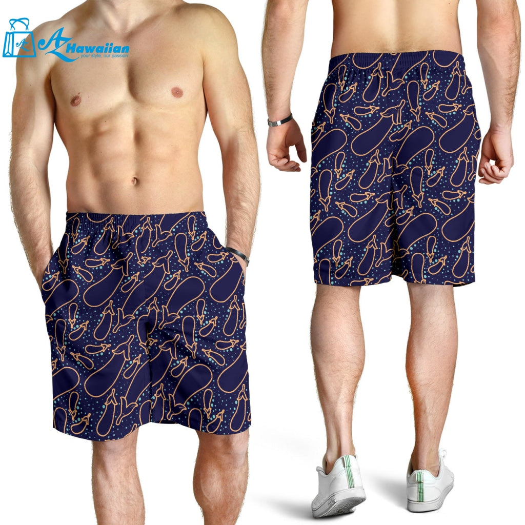 Eggplant Pattern Print Design 04 Men Shorts