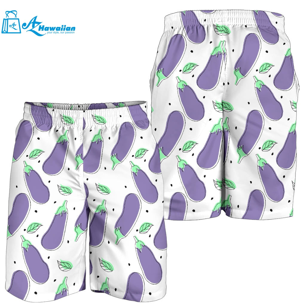 Eggplant Pattern Print Design 05 Men Shorts