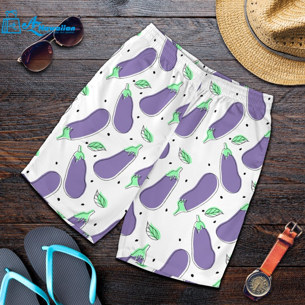 Eggplant Pattern Print Design 05 Men Shorts