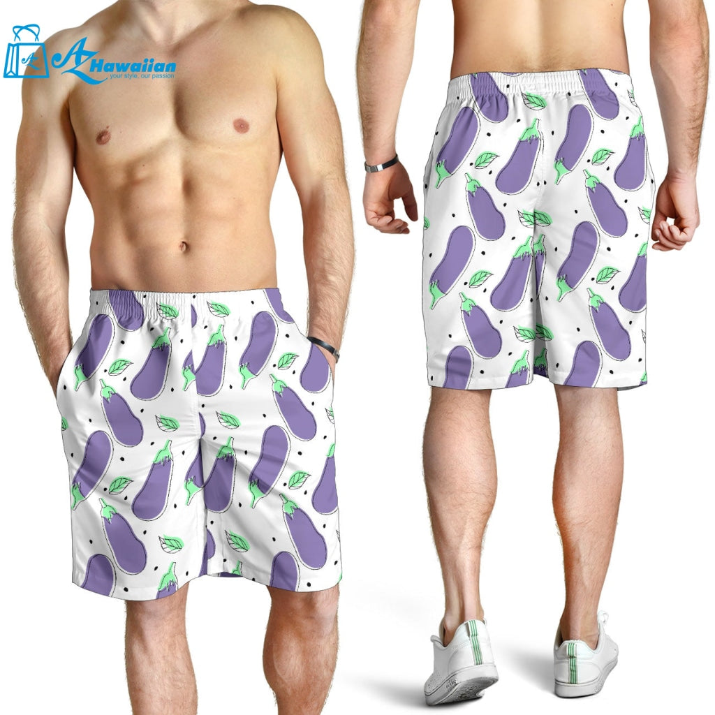 Eggplant Pattern Print Design 05 Men Shorts