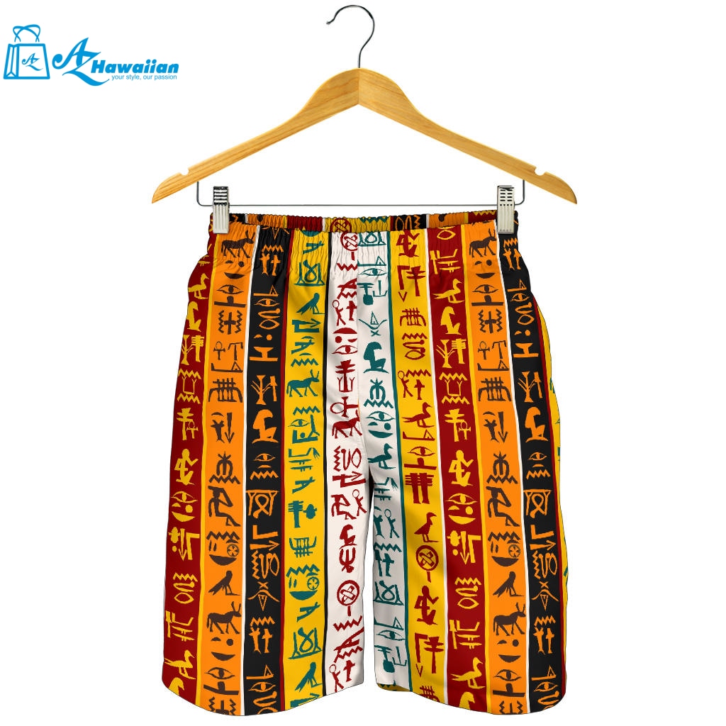 Egypt Hieroglyphics Pattern Print Design 01 Men Shorts