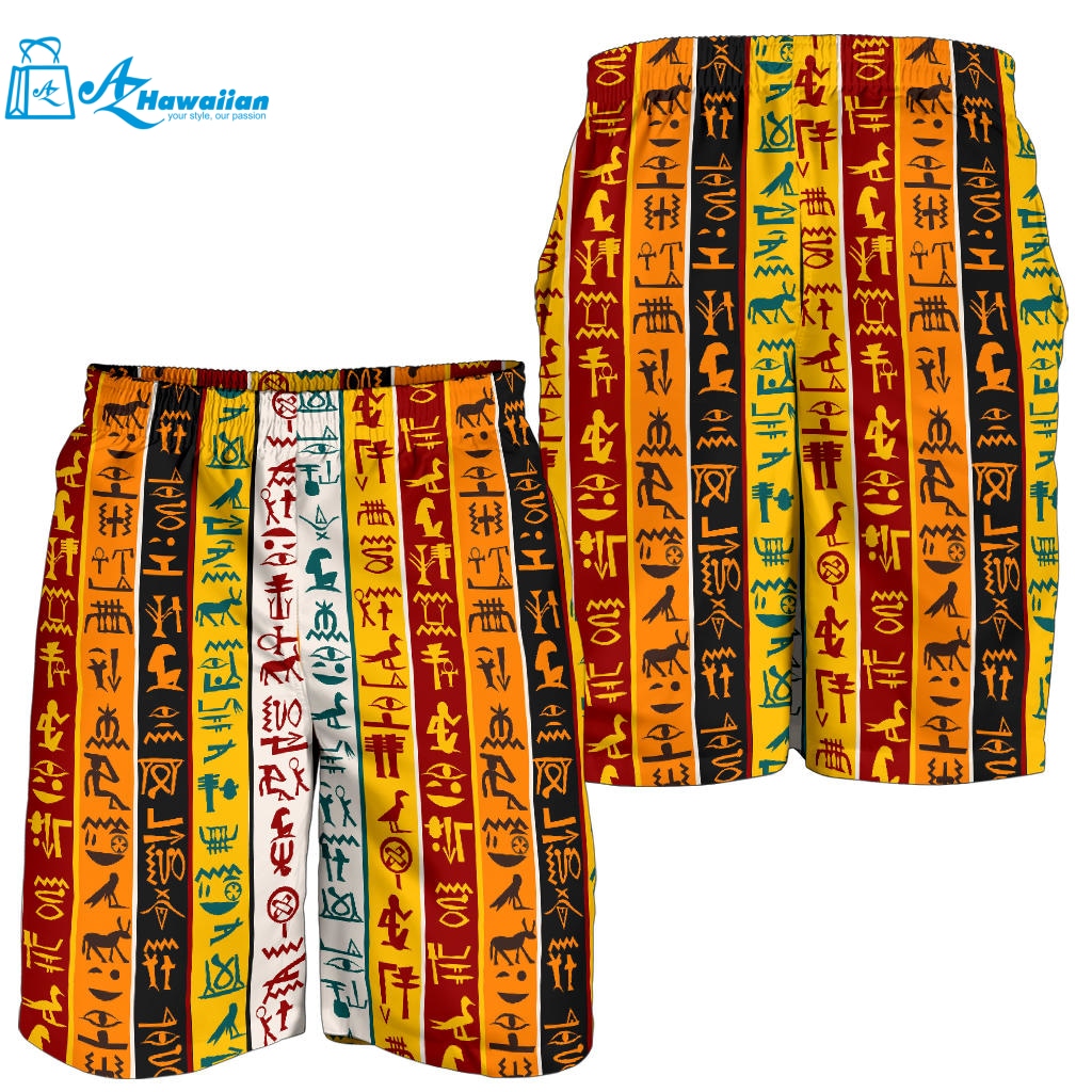 Egypt Hieroglyphics Pattern Print Design 01 Men Shorts