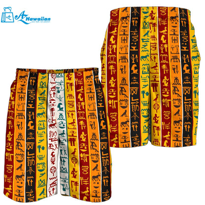 Egypt Hieroglyphics Pattern Print Design 01 Men Shorts