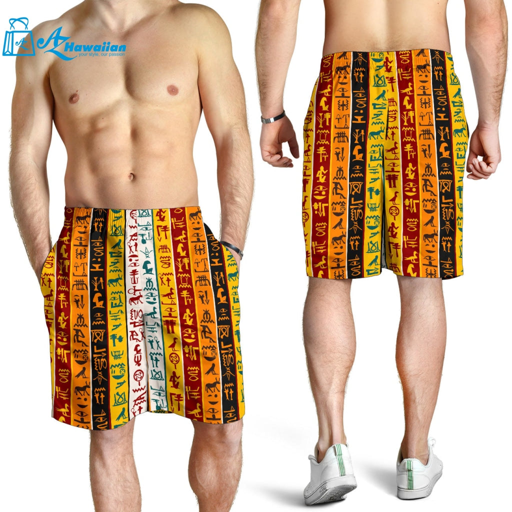 Egypt Hieroglyphics Pattern Print Design 01 Men Shorts