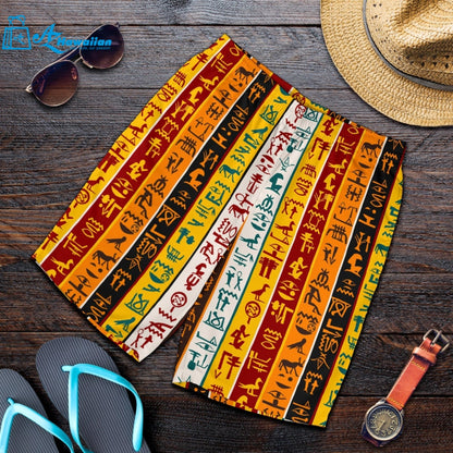 Egypt Hieroglyphics Pattern Print Design 01 Men Shorts