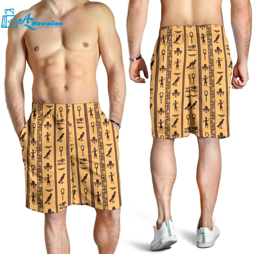 Egypt Hieroglyphics Pattern Print Design 02 Men Shorts