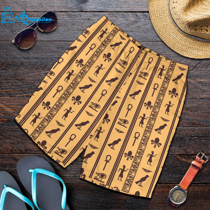 Egypt Hieroglyphics Pattern Print Design 02 Men Shorts