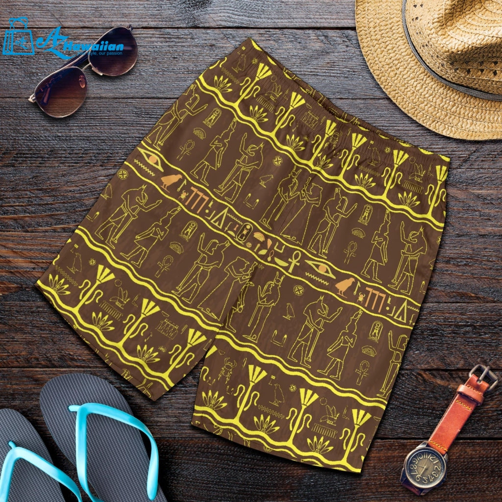 Egypt Hieroglyphics Pattern Print Design 03 Men Shorts