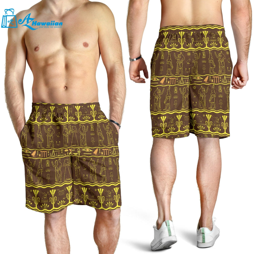 Egypt Hieroglyphics Pattern Print Design 03 Men Shorts