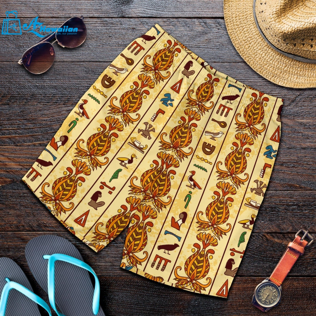 Egypt Hieroglyphics Pattern Print Design 04 Men Shorts