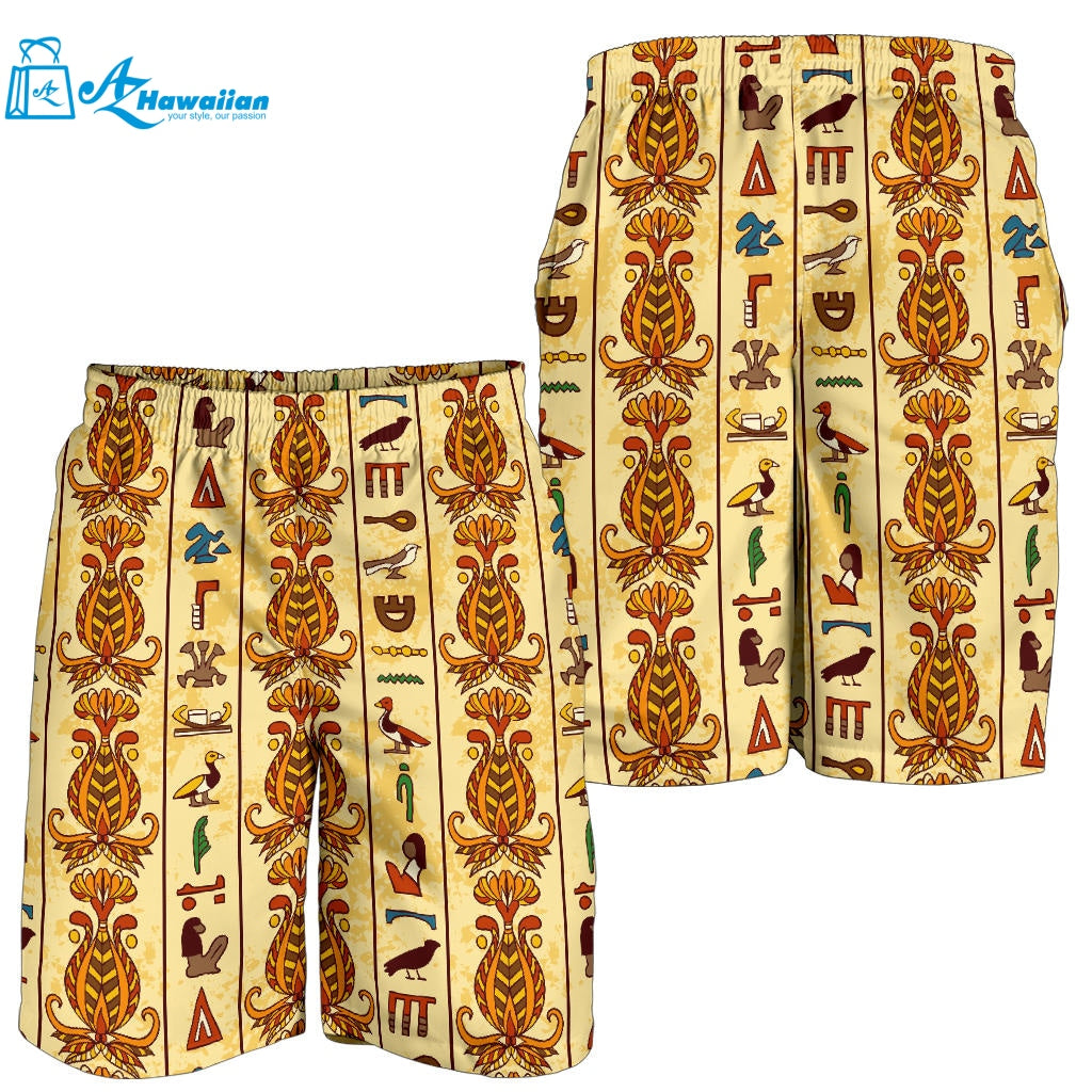 Egypt Hieroglyphics Pattern Print Design 04 Men Shorts