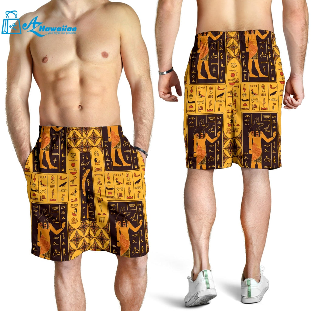 Egypt Hieroglyphics Pattern Print Design 05 Men Shorts