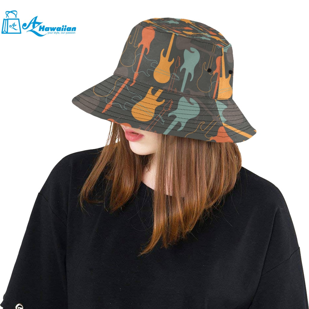 electric guitars pattern Unisex Bucket Hat