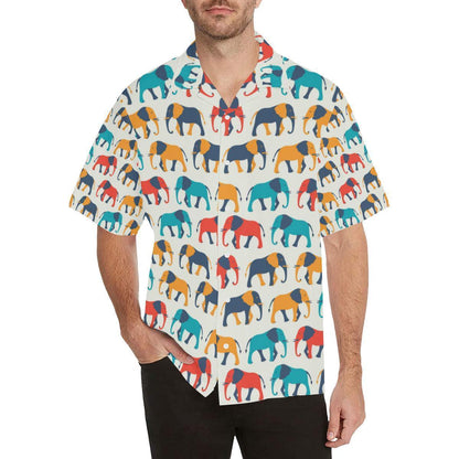 Elephant Colorful Print Pattern Hawaiian Shirt