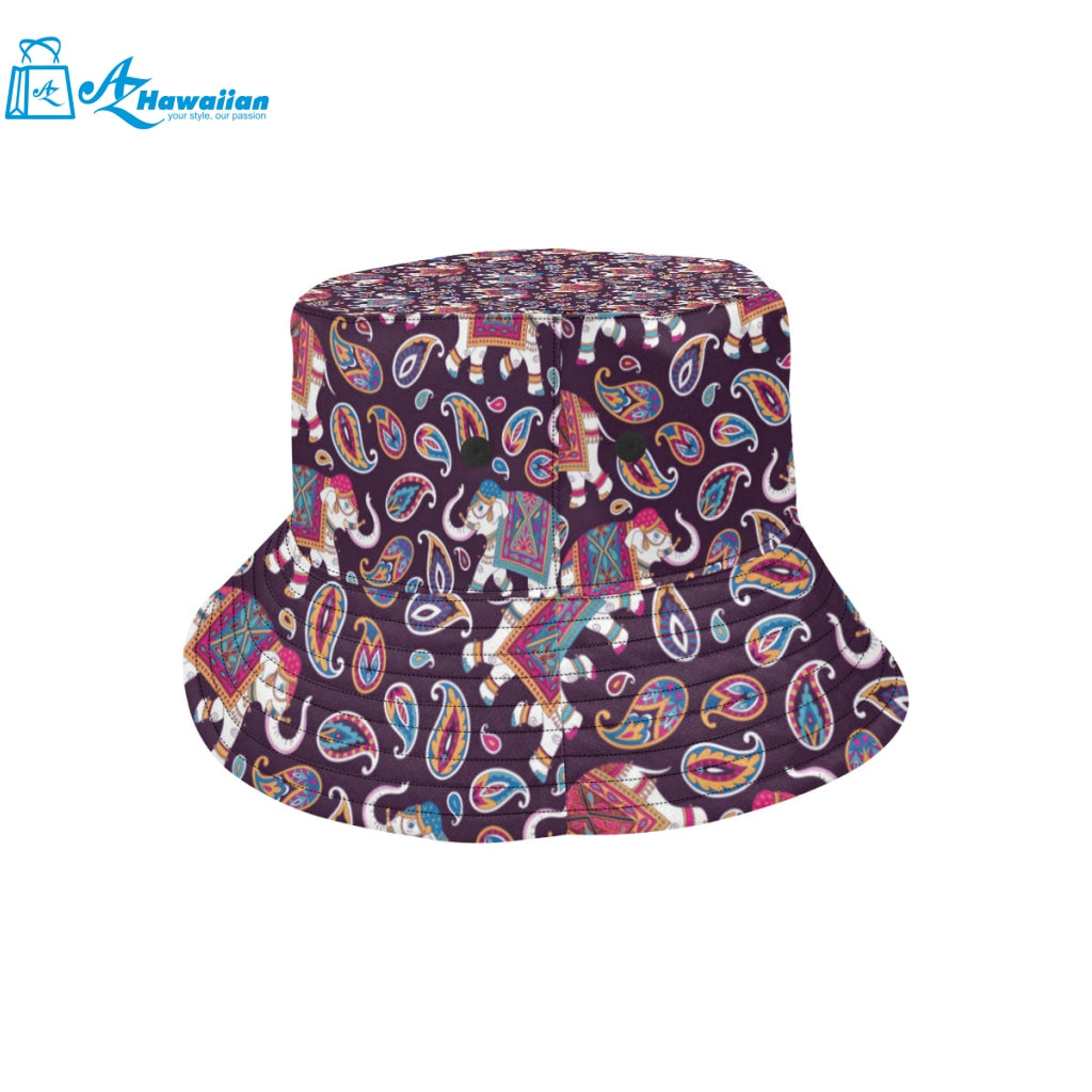 Elephant indian style ornament pattern Unisex Bucket Hat