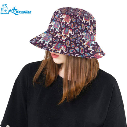 Elephant indian style ornament pattern Unisex Bucket Hat