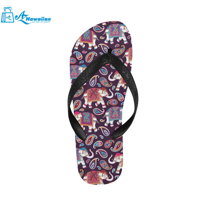 Elephant indian style ornament pattern Unisex Flip Flops