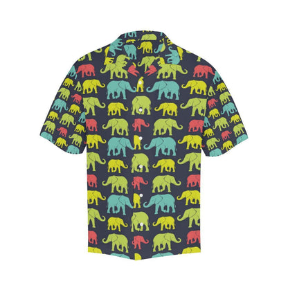 Elephant Neon Color Print Pattern Hawaiian Shirt