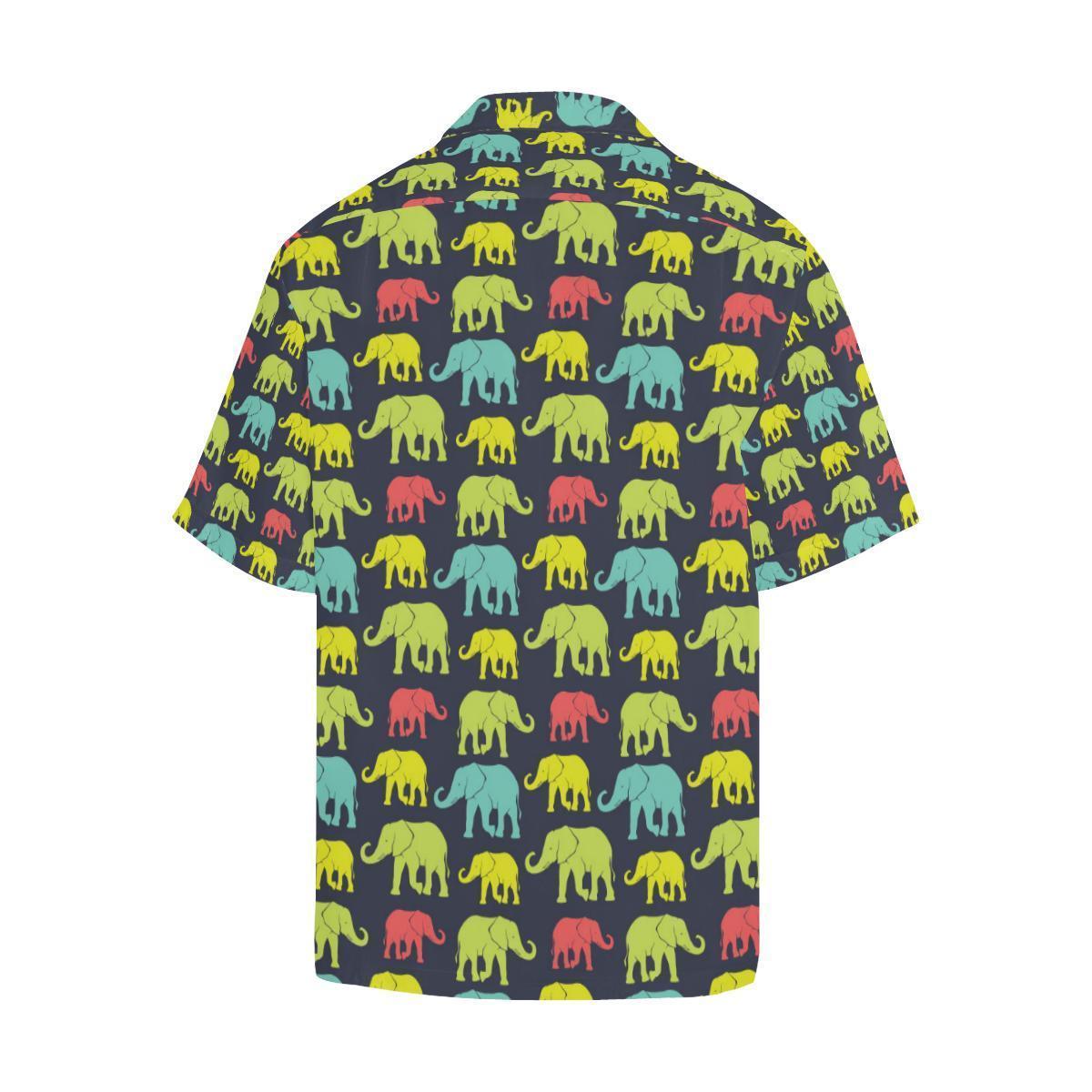 Elephant Neon Color Print Pattern Hawaiian Shirt