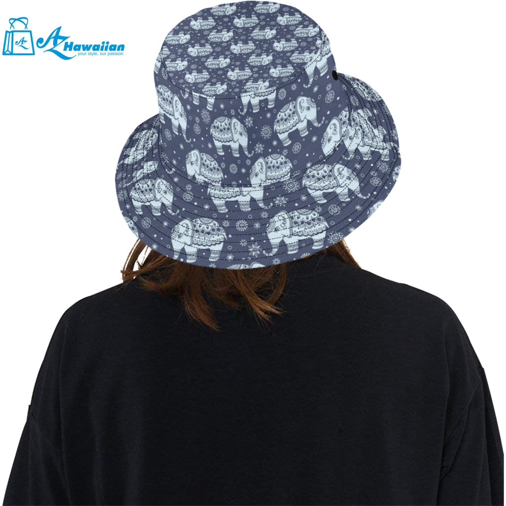 Elephant tribal design pattern Unisex Bucket Hat