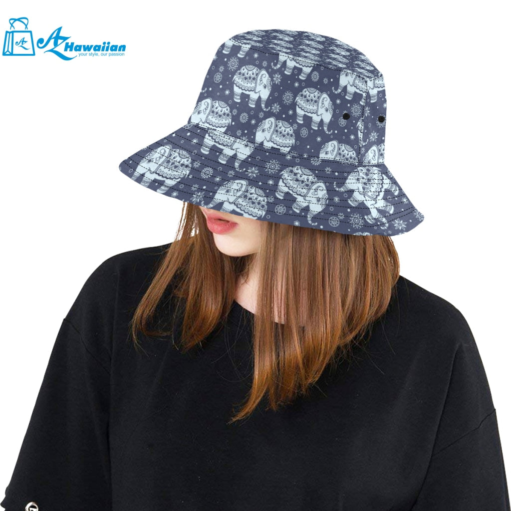 Elephant tribal design pattern Unisex Bucket Hat