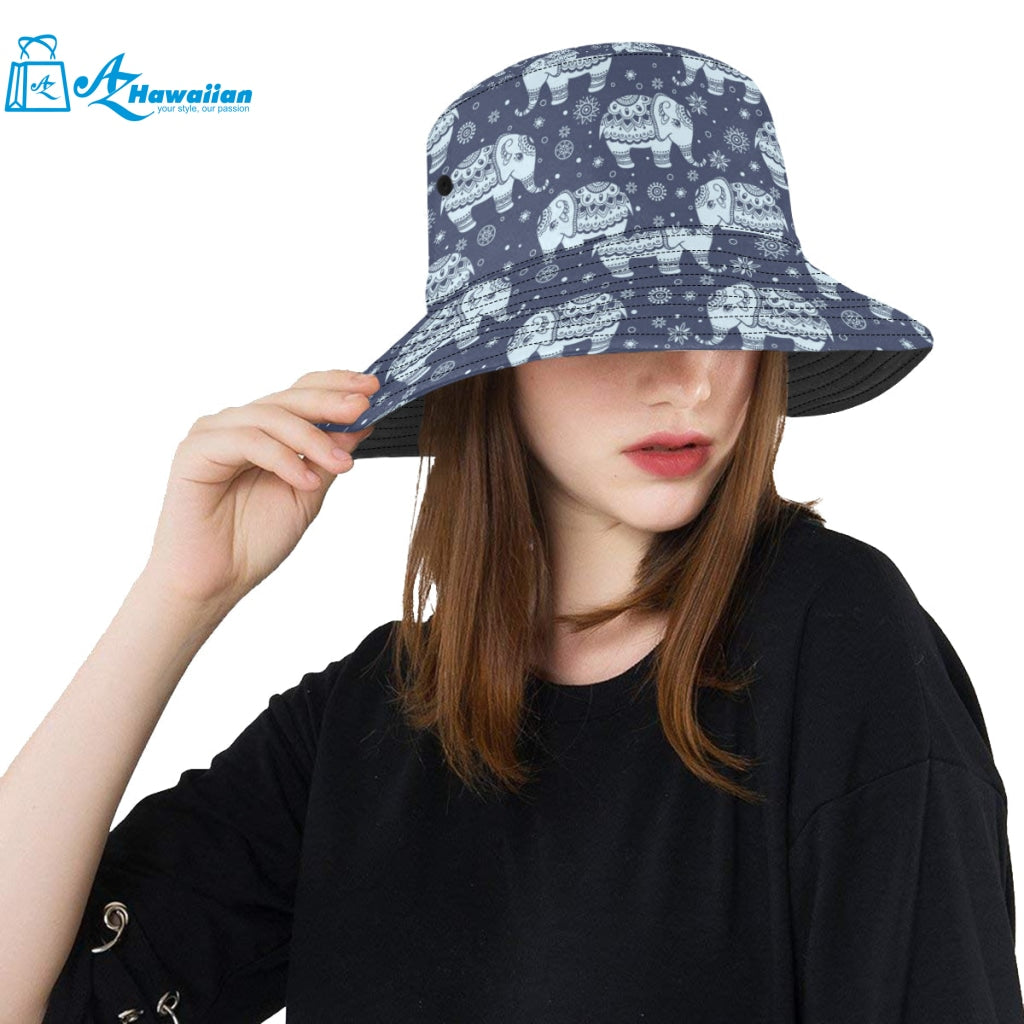 Elephant tribal design pattern Unisex Bucket Hat