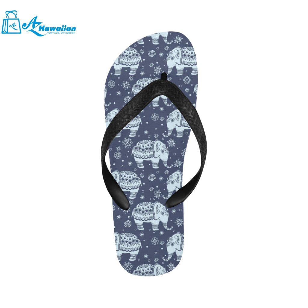 Elephant tribal design pattern Unisex Flip Flops