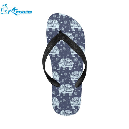 Elephant tribal design pattern Unisex Flip Flops