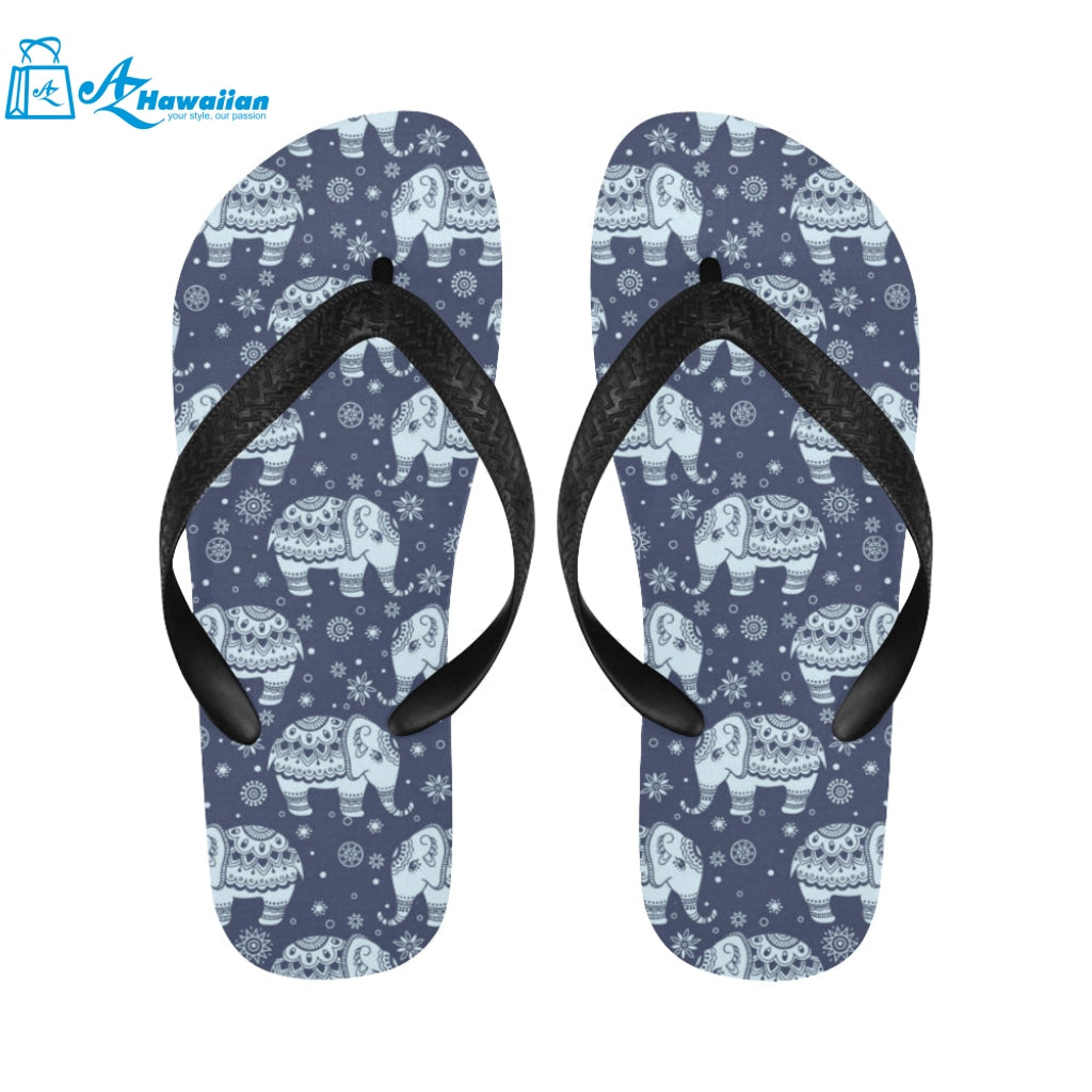 Elephant tribal design pattern Unisex Flip Flops