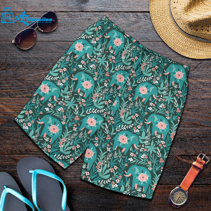 Elephants Jungle Pattern Men Shorts