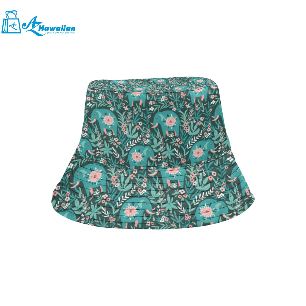 Elephants jungle pattern Unisex Bucket Hat