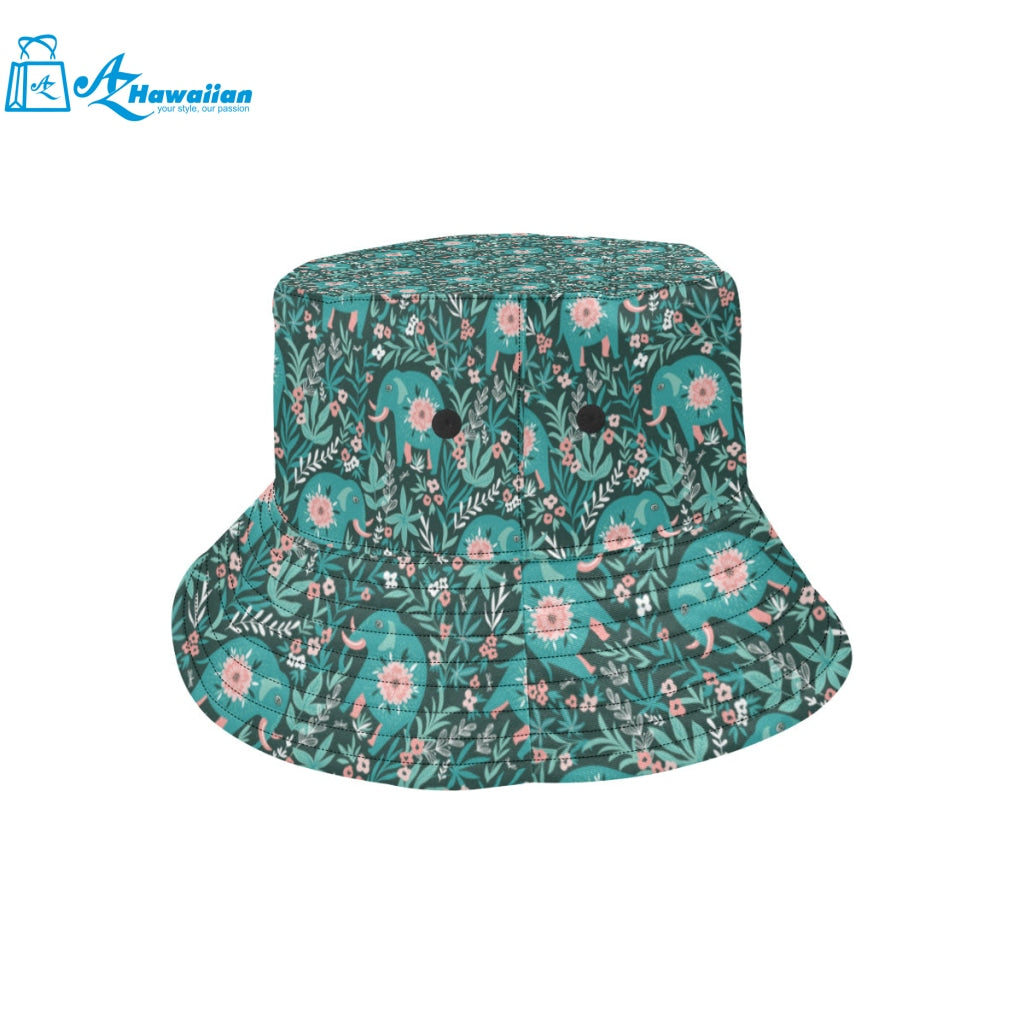 Elephants jungle pattern Unisex Bucket Hat