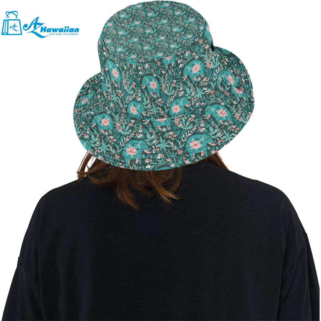 Elephants jungle pattern Unisex Bucket Hat