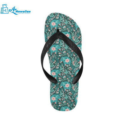 Elephants jungle pattern Unisex Flip Flops