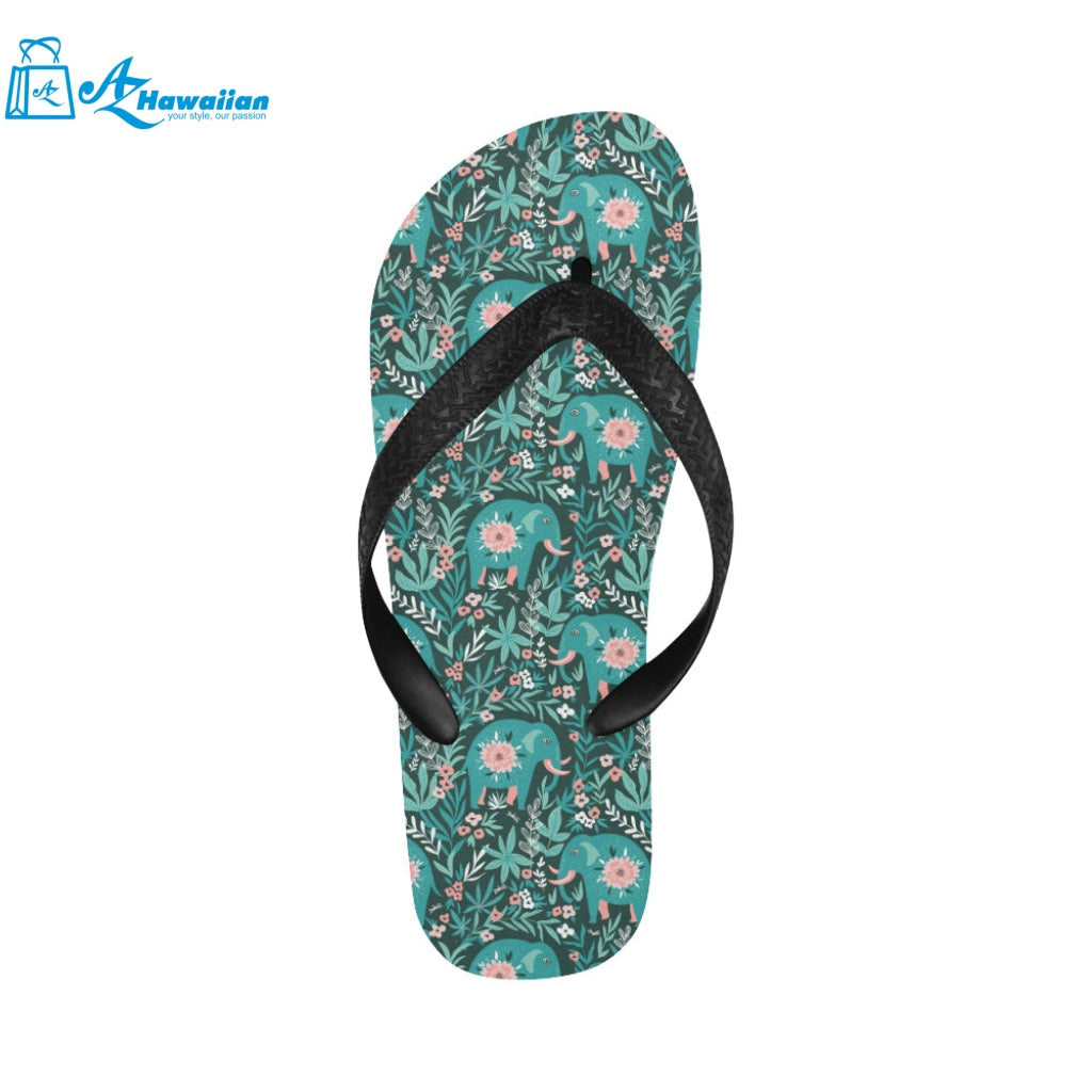 Elephants jungle pattern Unisex Flip Flops