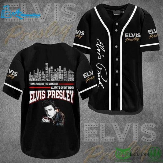 Elvis Presley Always On My Mind Songs Black Baseball Jersey Shirt