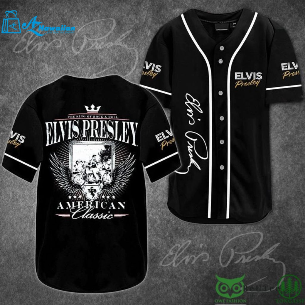 Elvis Presley American Classic Black Baseball Jersey Shirt