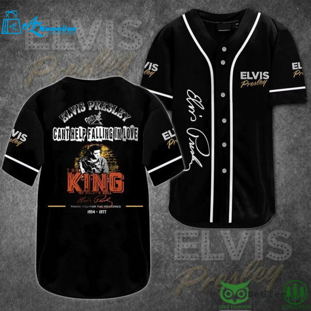 Elvis Presley Can?t Help Falling In Love Black Baseball Jersey Shirt