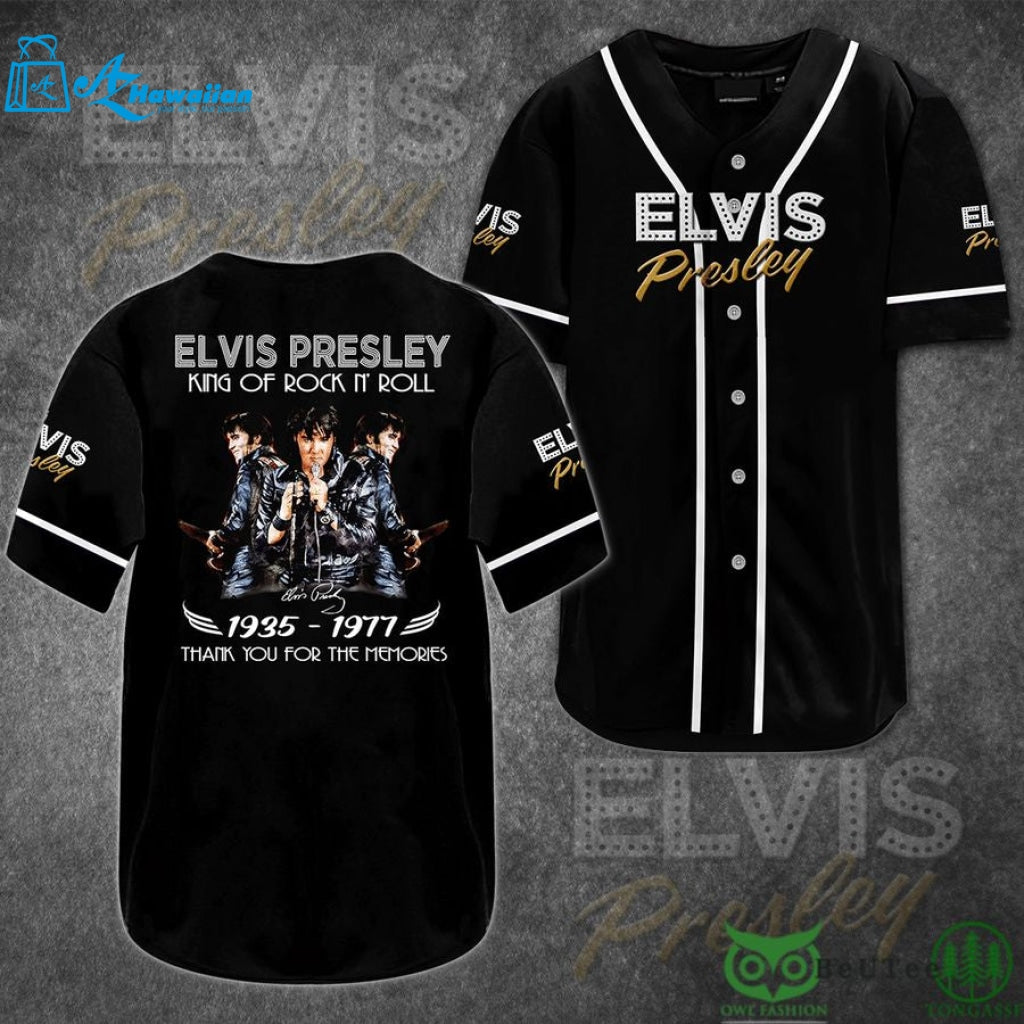 Elvis Presley King of Rock n Roll Remembrance Baseball Jersey Shirt